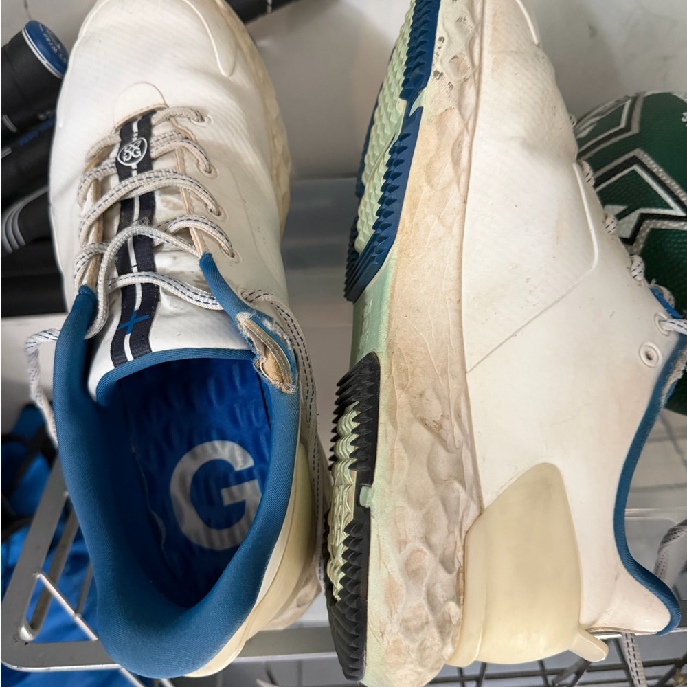 White & Blue Men’s Athletic Shoes